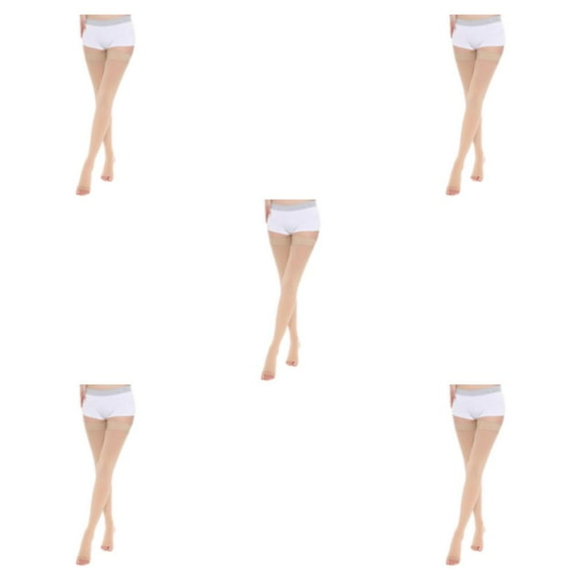 Wweixi Comfortable And Soft Compression Stockings Stay Active Stay Comfortable Open Toe-Skin Color M 5Set