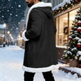 thumbnail image 6 of Men Christmas Long Cardigan Hooded Jackets Fleece Lined Santa Xmas Coat Open Front Hoodies Jacket with Pockets Black 4XL, 6 of 8
