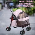thumbnail image 2 of Yedigre 4-Wheel Folding Pet Stroller with Cup Holder, Large Breathable Mesh – Outdoor Travel Dog Cat Carrier Stroller, 2 of 9