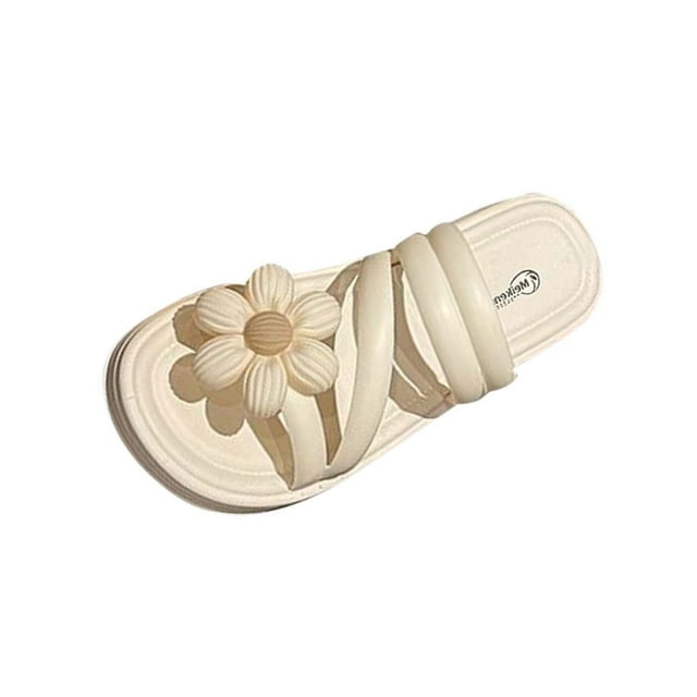 CHGBMOK Sandals Womens Fashionable Versatile Spring and Summer New Thick-Soled Flip Flops Sizes 36-40