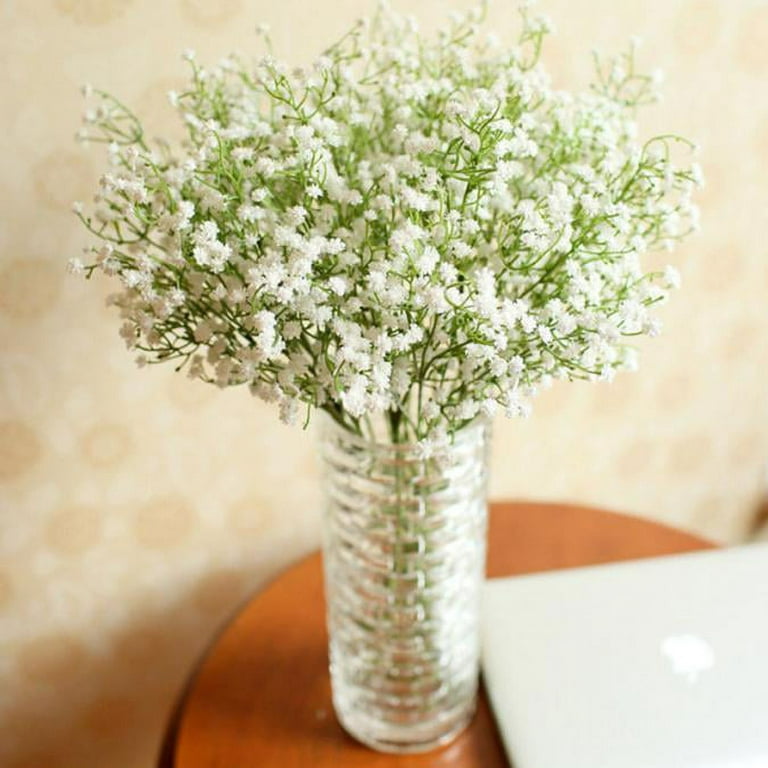 Hawesome 10pc Babys Breath Artificial Flowers Gypsophila Real Touch Flowers  Fake Bouquet Home Wedding Garden DIY Decor(White)