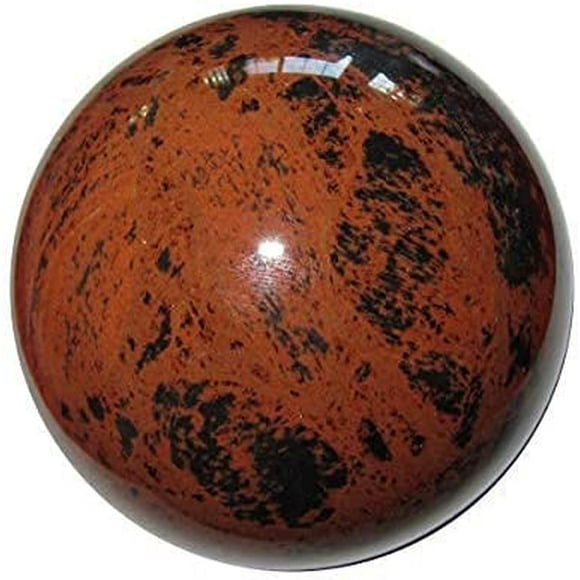 Spiritual Elementz Natural Mahogany Obsidian Sphere Ball Orgone Gemstone for Reiki and Home Decor, Crystals and Healing Stones,(40-50mm) Stone for Focus