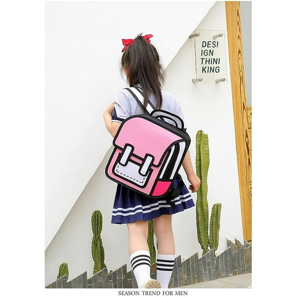 Kawaii Comic Backpack Back to School Supplies Cute 3D Jump Style