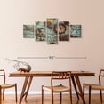 thumbnail image 3 of Elephant Stock Antique Pirate Map Wall Art - Horizontal Multi Panel Canvas - Living Room Wall Decor - Nautical Multi Panel - Brown And Blue Decor - 74" x 34", 3 of 8