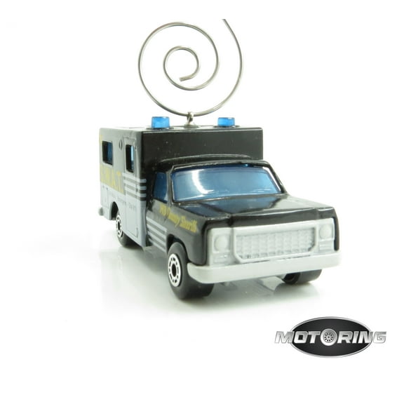 SWAT Police Black Truck Car Rare Christmas Tree Ornament Diecast