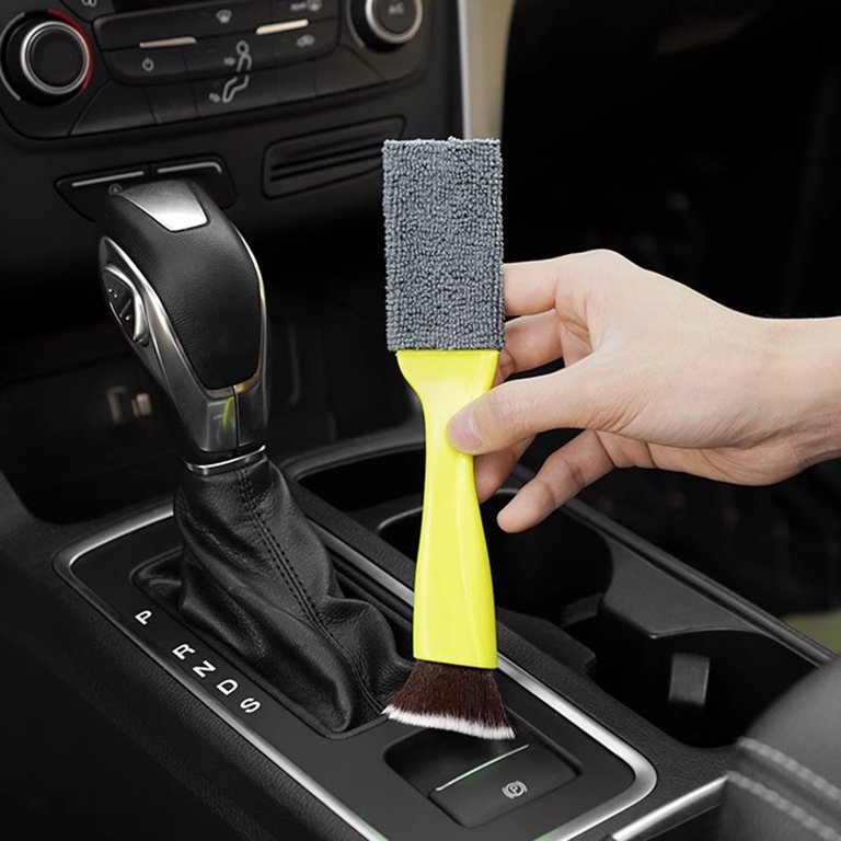 Car Dust Collector Easy to Operate No Damage Soft Bristles Multifunctional  Dual Use Clean Up ABS Air Outlet Cleaning Brush Car Supply 