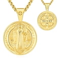 thumbnail image 1 of Collar: Medalla Eusense de San Benito, plata 925 bañada en oro, 1 of 8