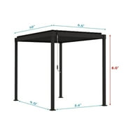 Mirador 10'x 6.6' Outdoor Pergola, 80S Steel Frame w/ Adjustable Louvers Roof for Garden, Patio, Backyard, Charcoal