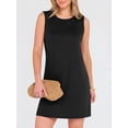 thumbnail image 5 of ANRABESS Women's Summer Sleeveless Tank Dress, Crewneck Mini Sundress with Side Slit, Wrinkle-Free Casual Beach Travel Vacation Dress Black Medium, 5 of 8