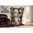 thumbnail image 5 of Baxton Studio Michio Modern and Contemporary Walnut Brown Finished 5-Tier Wood Geometric Living Room Display Shelf, 5 of 5