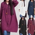 thumbnail image 3 of Nuevas mujeres blusa larga irregular dobladillo mangas largas bolsillos sueltos Casual Top cami Abanopi Blusa, 3 of 7