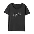 thumbnail image 3 of Camiseta para mujer con cuello redondo y cuello redondo, camiseta básica de manga corta para caminar XL, 3 of 7