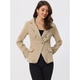 thumbnail image 2 of DARING DIVA Women's Lapel Jeans Blazer Denim Jacket W Pockets XS Khaki, 2 of 6