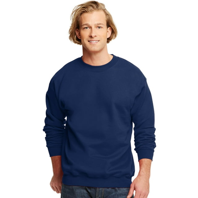 Hanes Chandail à Col Rond pour Adulte en Coton Ultime, L, Marine