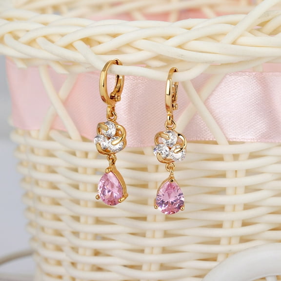 SEWCHICS 1 Pair Crystal Rhinestone Drop Earrings Elegant Simple Jewelry for Women