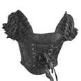 thumbnail image 5 of Aboser Corsets for Women Renaissance Ruched Sleeve Bustier Top Lace Up Boned Shapewear Steampunk Corset Overbust Waist Cincher, 5 of 7
