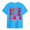 thumbnail image 5 of kpoplk Shirt for Girls Toddler Kids Graphic Short Sleeve Shirts Cotton Baby Girl T Shirt Summer Tops(Sky Blue,7-8 Y), 5 of 6