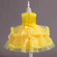 thumbnail image 6 of MEZZALL Girls Sleeveless Party Dress Tiered Gown Girl Formal Occasion Tutu Dress O-Neck Flower Printed Adorable Dresses, 6 of 7