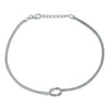 Infinity Love Knot Anklet Beaded Ball & Snake Chain Sterling Silver