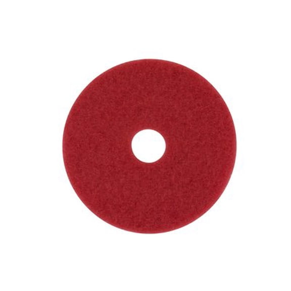 3M Red Buffer Pad 5100, 18" Floor Buffer, Machine Use (Case of 5)