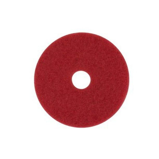 3M Red Buffer Pad 5100, 18" Floor Buffer, Machine Use (Case of 5
