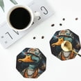 thumbnail image 3 of Bingfone Vintage Hip-Hop Duck Leather Drinks Coasters with Set of 6,Suitable for Home Kitchen,Coffee Cup Coasters Home Gift, 3 of 7