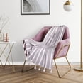 thumbnail image 4 of Parkland Collection Nara Light Grey Cotton Slub Throw Blanket with Tassels, Woven Couch Throw, 50 x 60 in, 4 of 4