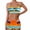 Orange, variant on Qingpeng Women's Plus Size Printed Tankini Set with Wide Straps Two Piece Bathing Suit with High Waist Boyshort Bottom