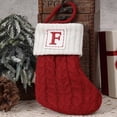 thumbnail image 2 of Personalized Initial Alphabet Christmas Stockings 7 Inch Red Knitted Letter Stocking Decor for Family Holiday Fireplace Party, 2 of 2