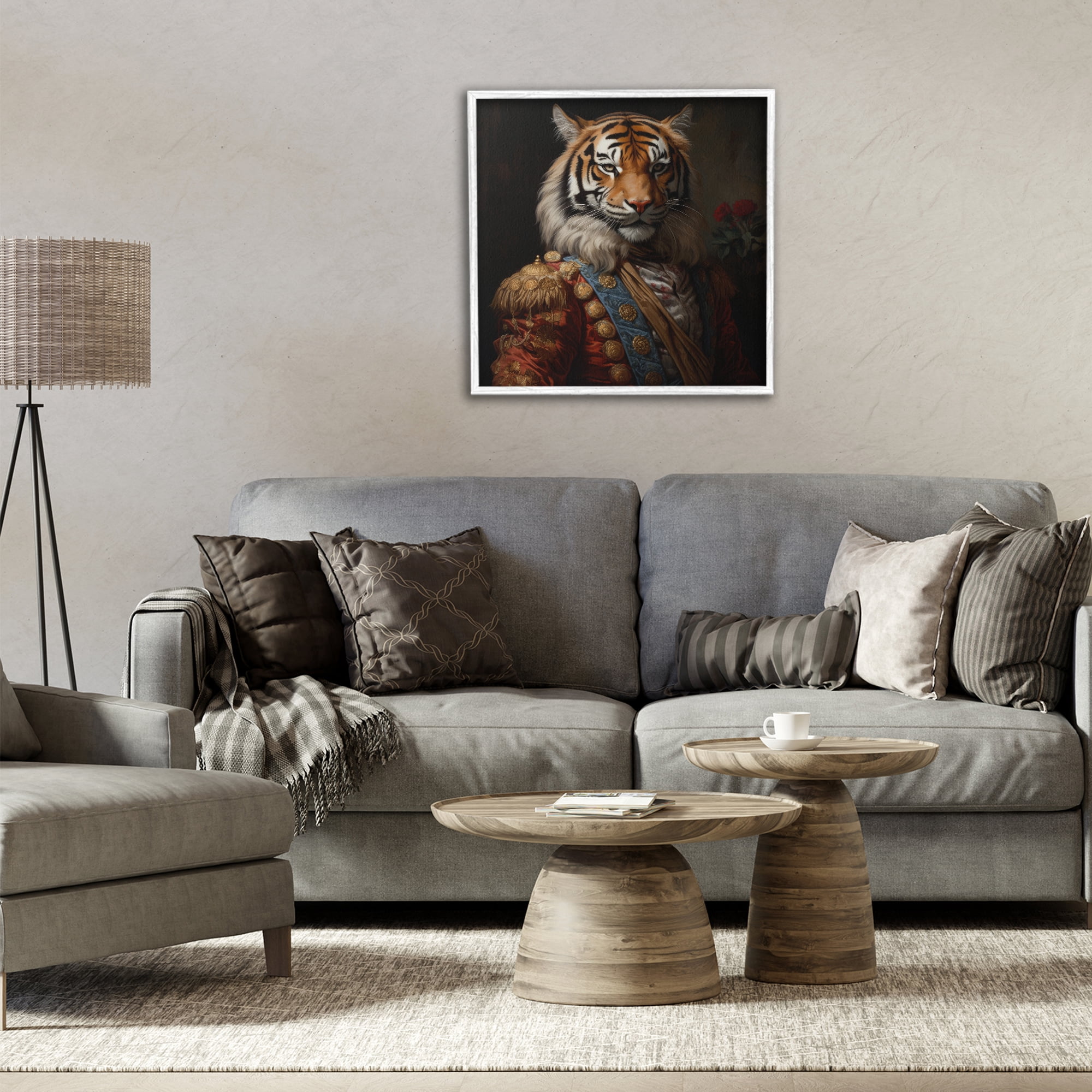 Stupell Industries Noble Tiger Transformation White Framed Giclee Art, design by Lazar Studio