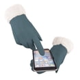 thumbnail image 3 of Fesfesfes Womens Gloves Screen Touchable Gloves Lady Winter Suede Gloves Warm Windproof Thick Gloves Full Finger Mittens For Outdoor Tops on, 3 of 4