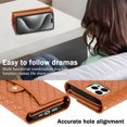 thumbnail image 4 of Phone Case for iPhone 16 Wallet Cover with Crossbody Strap and Wrist Strap, Card Slots Stand PU Leather Flip Magnetic Buckle Zipper Pocket for iPhone 16 Case Women Girls, Brown, 4 of 6