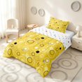 thumbnail image 2 of Manfei Cute Geometric Star Twin Comforter Sets, Circular Dot Bedding Set, Yellow Black White, Colorful Stars Reversible 2 Pieces, 1 Comforter and 1 Pillowcase, 2 of 6