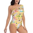 thumbnail image 3 of Honeii Summer Animals for women's one-piece swimsuit featuring a chic one-shoulder design experience elegance and style in the water-X-Large, 3 of 6