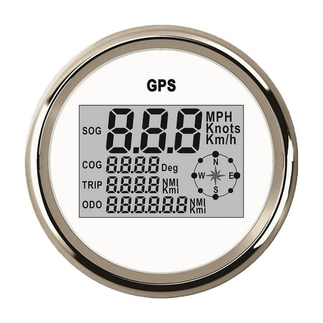 Compteur de Vitesse GPS pour Bateau Marin 85mm Affichage LCD 0-999 Km/h Nœuds MPH Jauge de Vitesse Numérique Réglable avec Rétroéclairage Rouge, Haute Précision