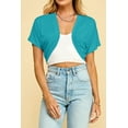 thumbnail image 3 of Made by Johnny Women's Short Sleeve Cropped Bolero Shrug Open Cardigan XL JADE, 3 of 5