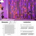 thumbnail image 5 of JMEXSUSS 300LED Orange and Purple Halloween Curtain Lights with Remote, 9.8x9.8ft Window Twinkle Hanging String Lights Plug in, Halloween Lights for Bedroom Wall Party Backdrop Indoor Outdoor Decor, 5 of 7