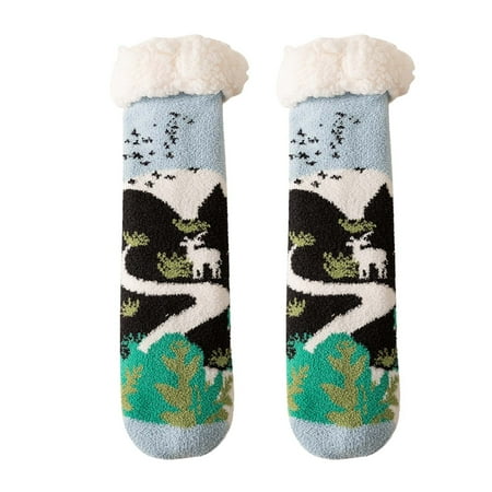 

Zlekejiko Women Cute Style Lamb Velvet Socks Autumn And Winter Home Plus Velvet Thick Floor Socks