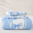 thumbnail image 5 of Manfei Kawaii Blue Bow Twin Quilt Set For Girls,Dreamy Letter D Personalized Initial Twin Coverlet Set For Kids,2pcs, 5 of 7