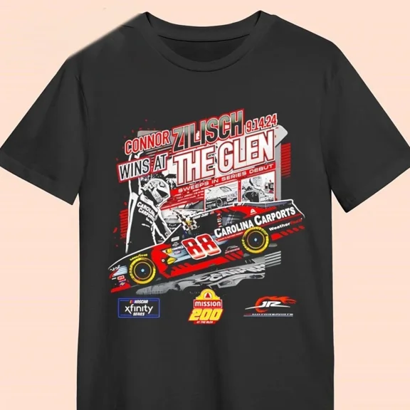 RARE Connor Zilisch #88 Racing Win T Shirt S-5XL Cotton Black AG613