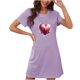 thumbnail image 1 of Camisón corto de talla grande para mujer, camisón de manga corta con estampado de pecho a la moda, camisón para mujer, 1 of 2