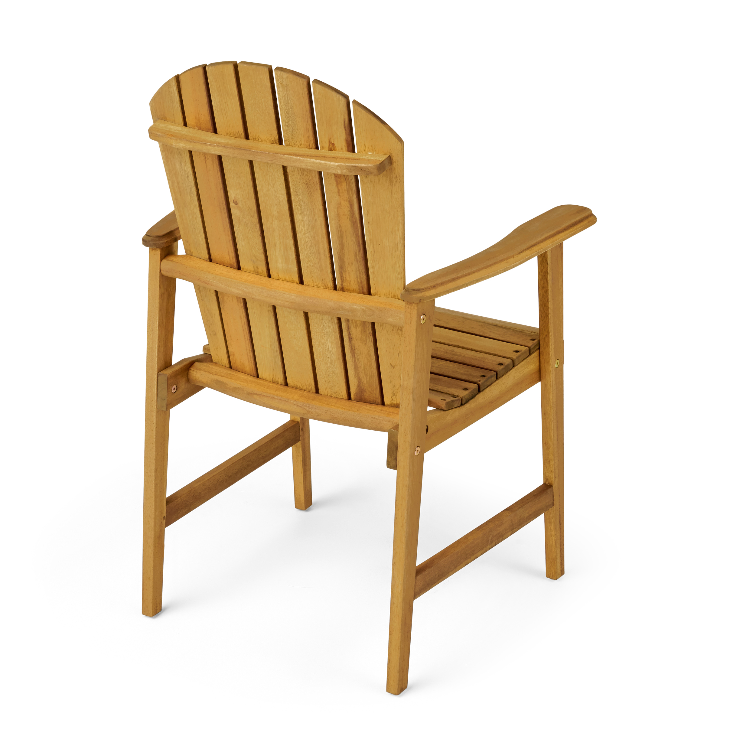 Outdoor Weather Resistant Adirondack Chair Set of 2, Acacia Wood Dining Seats for Patio Garden, Natural