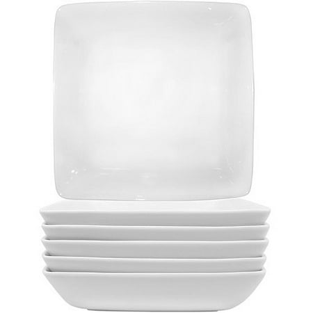 Soho Square Bowl - Better Homes & Gardens Loden Square Pasta Bowls, White, Set of 6