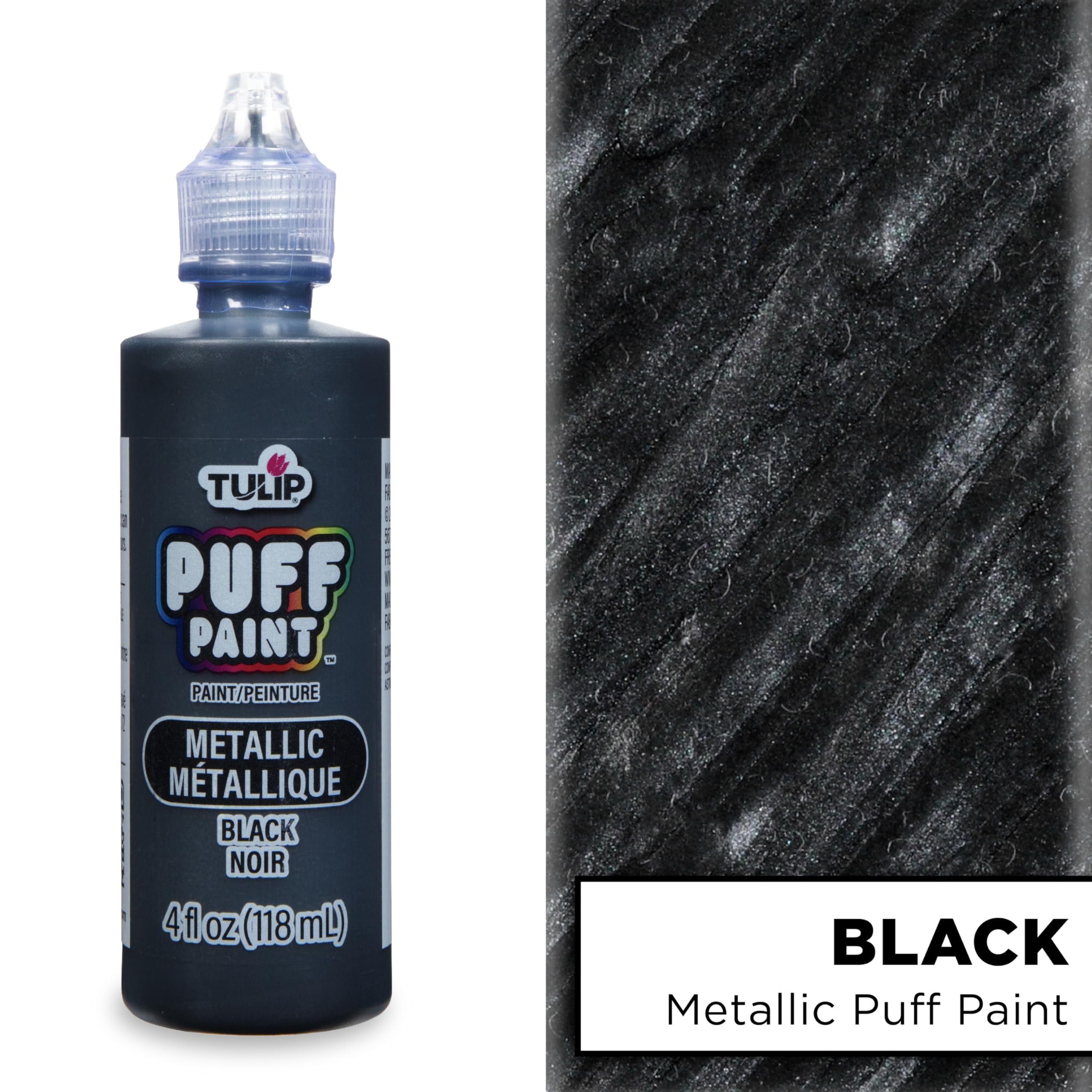 Tulip Metallics Black Colour Dimensional Fabric Paint