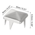 thumbnail image 2 of Unique Bargains 100 Sets Spike Rivet 8x6.5mm Pyramid Rapid Rivet Studs Square Spikes, Silver Tone, 2 of 7