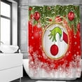 thumbnail image 3 of 72x72 Red Christmas Shower Curtains for Winter Merry Xmas Happy New Year Holiday Bath Bathroom Decors Pine Tree Snowflakes Sparkle Home Fabric Waterproof Shower Curtain Set with 12 Hooks, 3 of 6