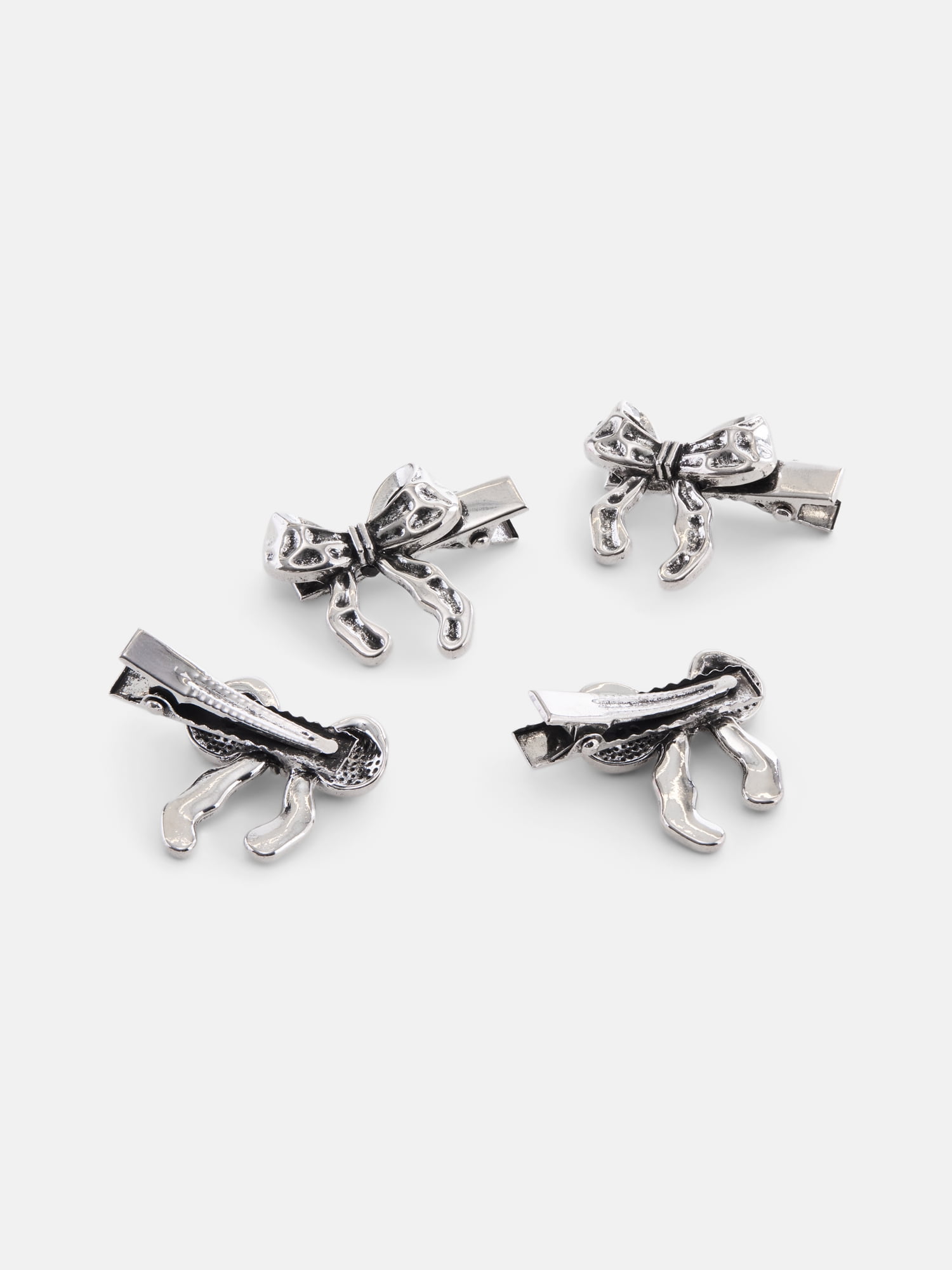 No Boundaries Metal Bow Hair Clip Set, 4-Piece, Women's