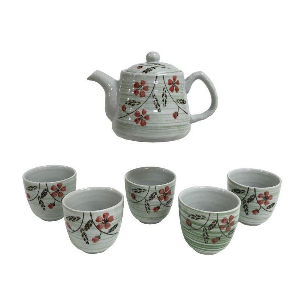 Red Flower Tea Set