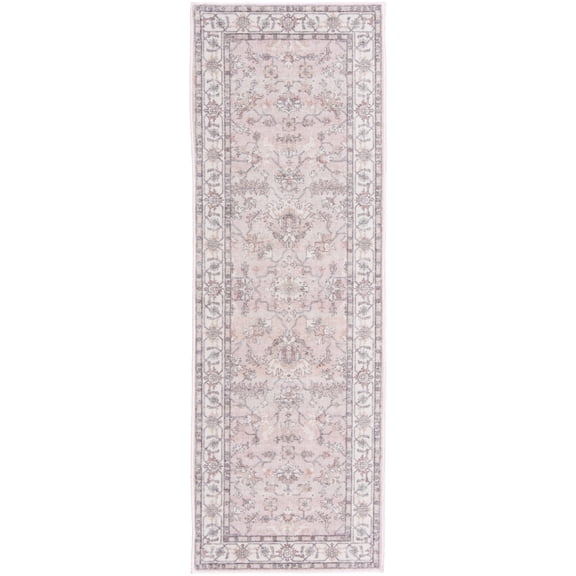 Home Decor Collection Washable Pink Persian Faux Fur Indoor Runner, 20"x59"
