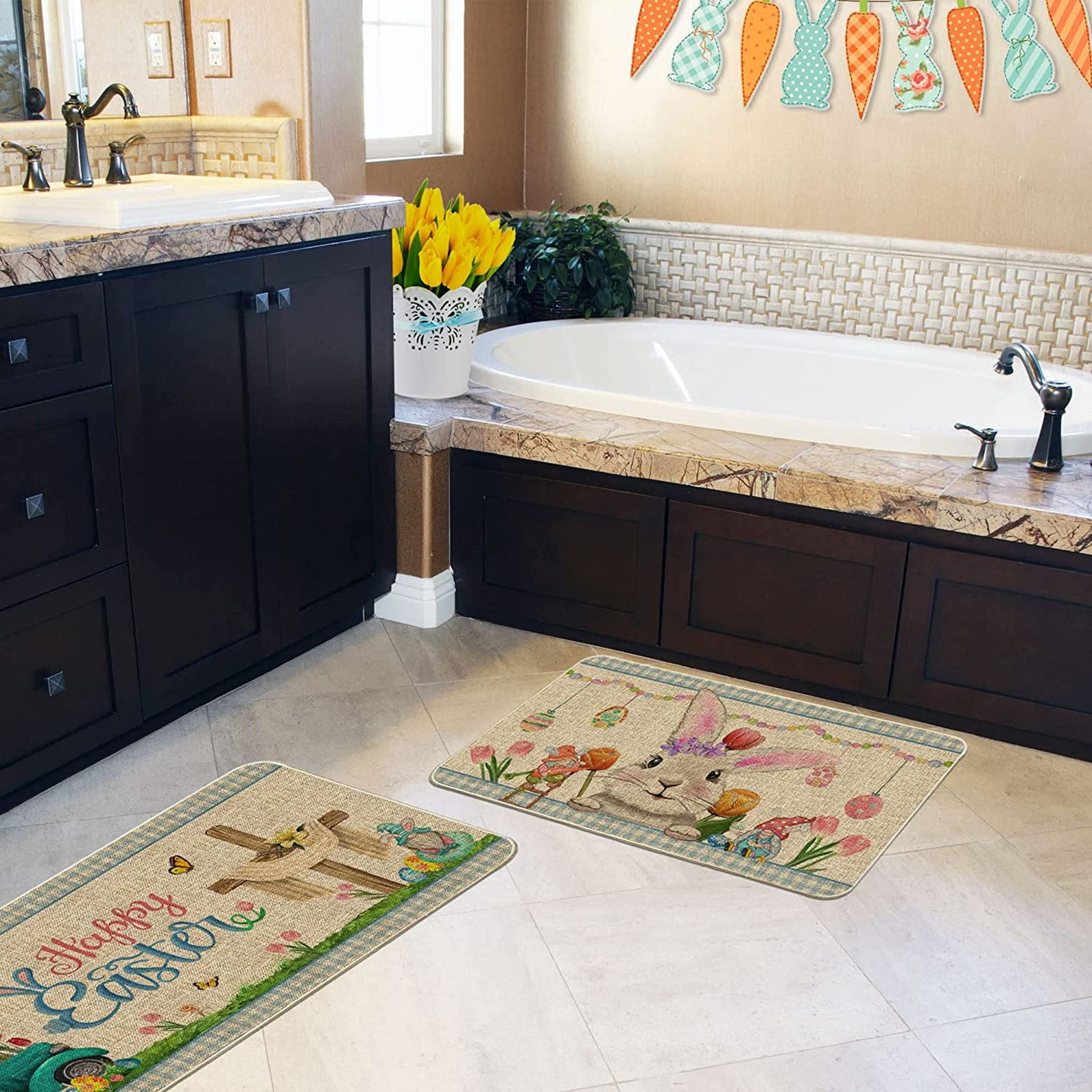 Door Mat Easter Kitchen Rugs And Mats Set Of 2 Cushioned Anti Fatigue